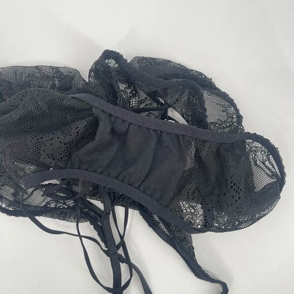 VICTORIA'S SECRET Bodysuit Size Small Lace Lingerie Black Plunge Sexy Strappy - Picture 8 of 12